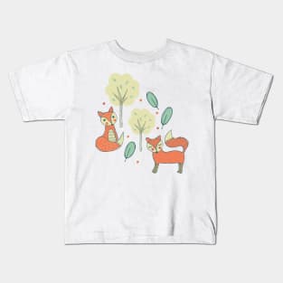 Fox friends in the forest Kids T-Shirt